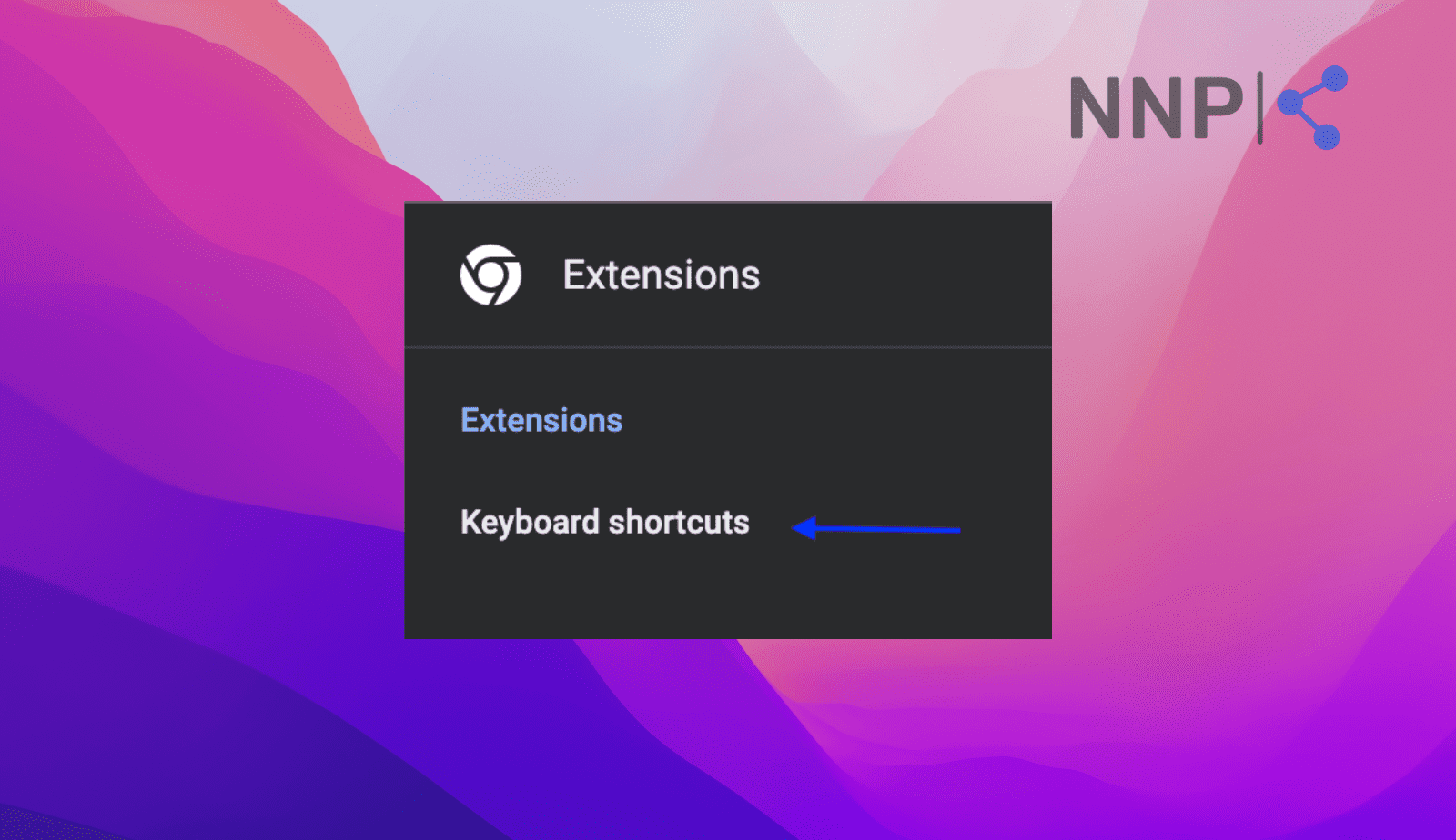 Click 'Keyboard shortcuts'