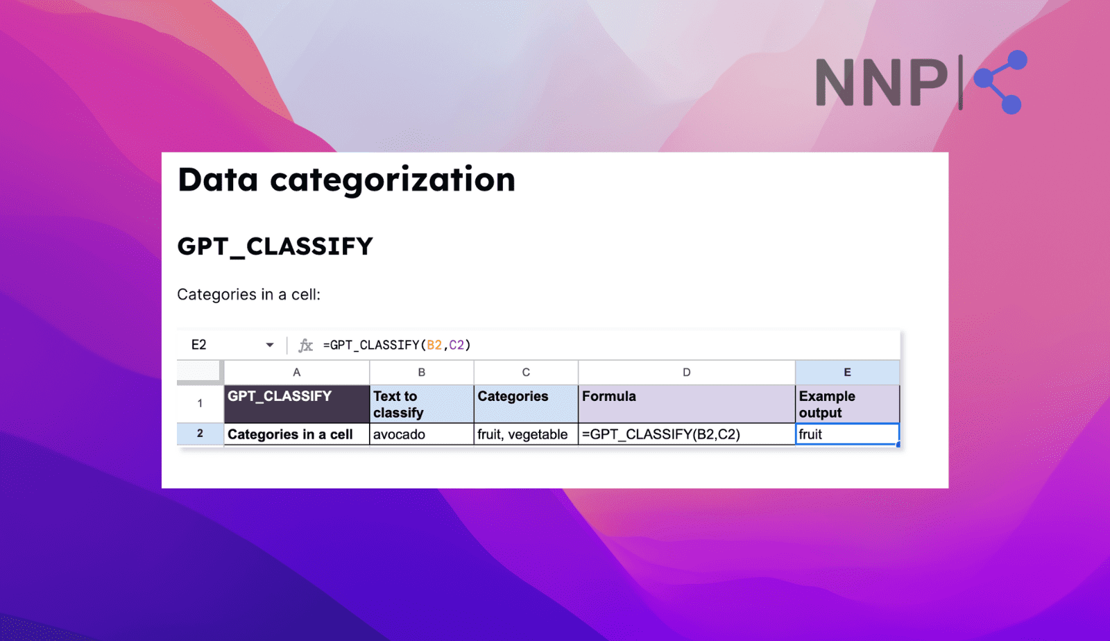 GPT_CLASSIFY function