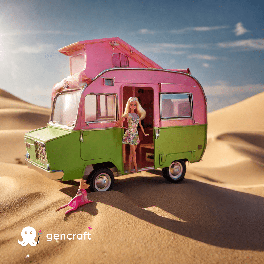 Barbie in the desert Gencraft image