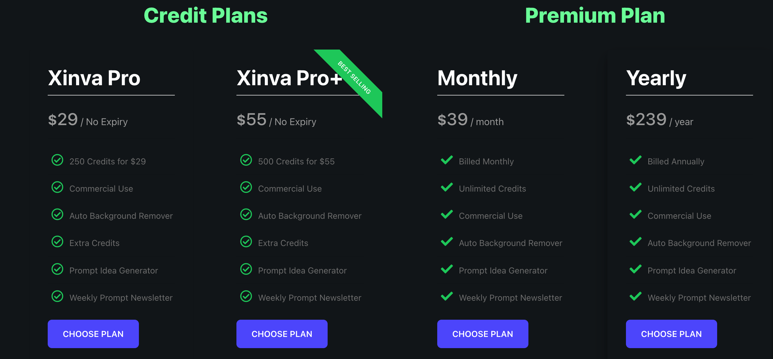 Xinva pricing plans