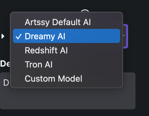 Choose 'Dreamy AI'