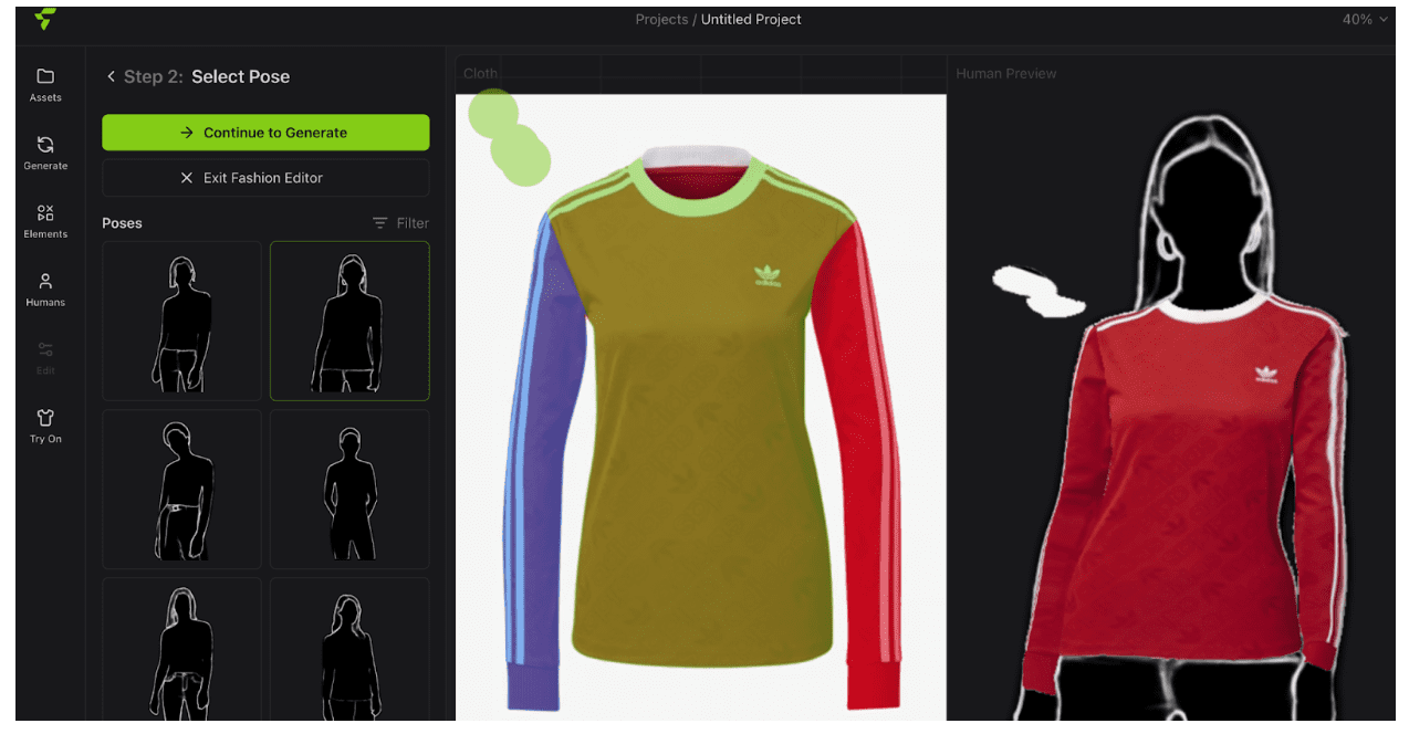 Flair AI fashion design options 